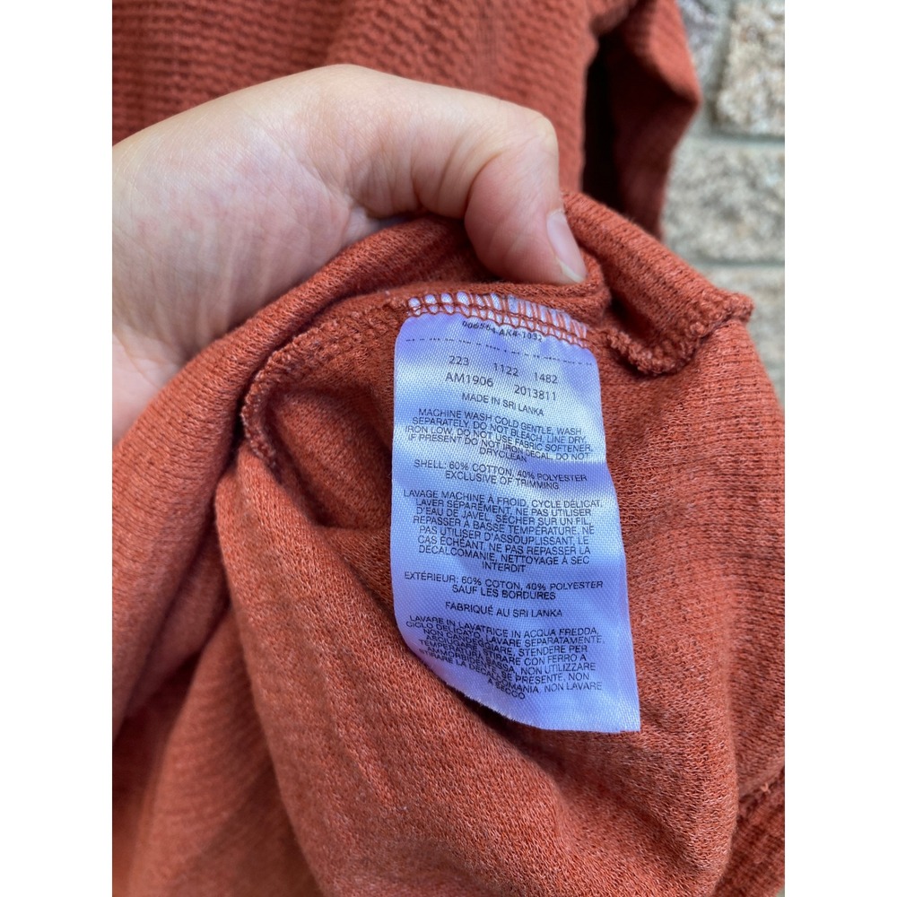 Columbia Pine Peak Waffle Knit Thermal Shirt Long Sleeve XXL Orange Gorpcore 90s - Picture 5 of 6